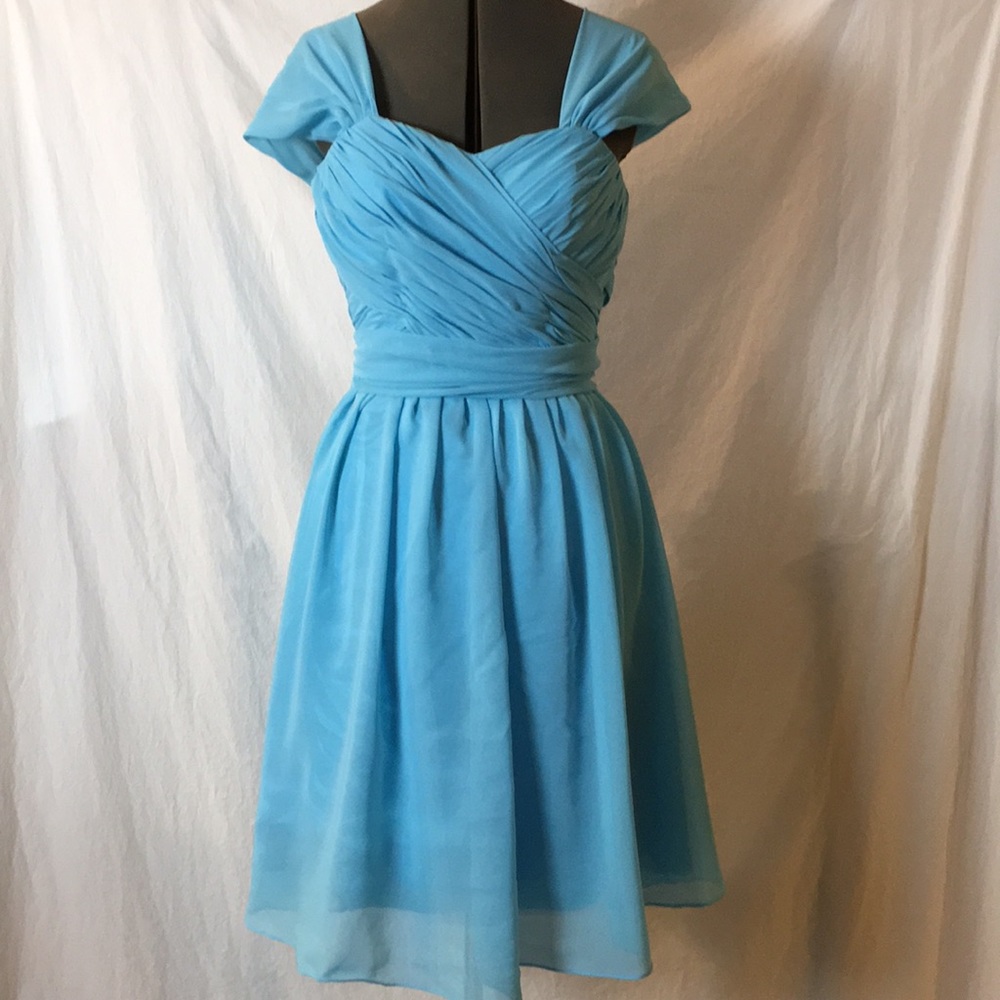 Sweetheart Formal Dress Blue Chiffon Small NWT